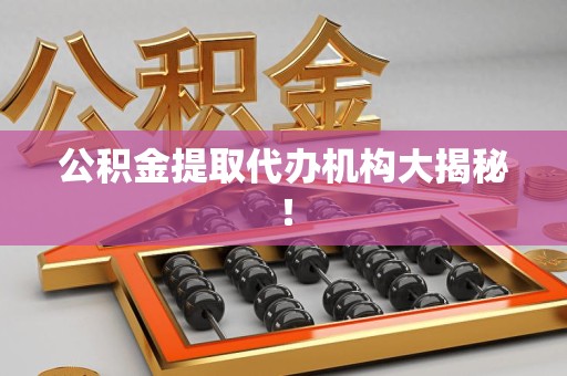 大田公积金提取代办机构大揭秘！